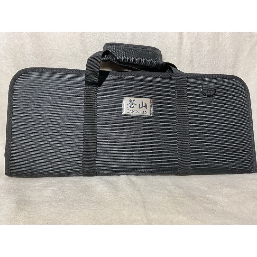 Cangshan Knives Carrying Case New Black Canvas Zip Shoulder Strap Travel Bag